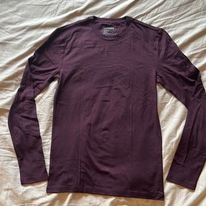 Mens Express burgundy long sleeve tee, XS